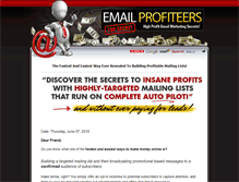 Tablet Screenshot of emailprofits.trafficcenter.com
